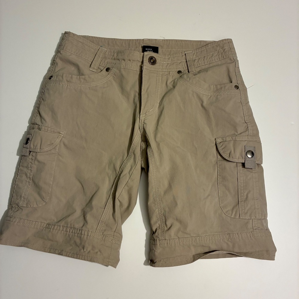 Kuhl Women Size 2 Tan Cargo‎ Hiking Shorts Lightweight Utility Outdoor
